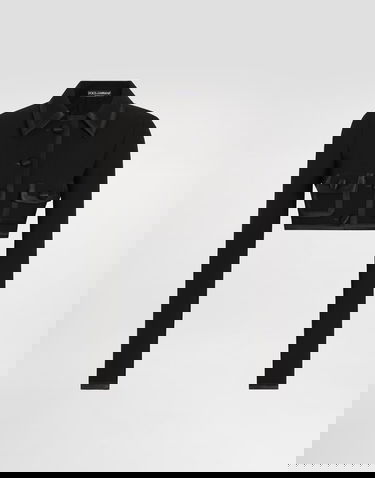 Jakna Dolce & Gabbana Dolce & Gabbana Cropped Wool Crepe Jacket Črna | F27EFTFU2TZN0000, 0