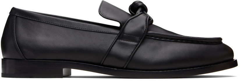 Superge in čevlji Bottega Veneta Bottega Veneta Astaire Knotted Leather Loafers Črna | 796445V5DZ01000