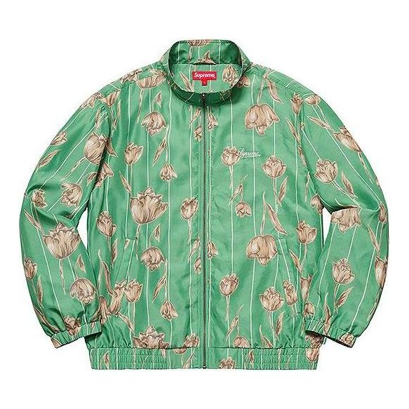 Vetrovka Supreme Floral Silk Track Jacket Zelena | SUP-SS19-10345