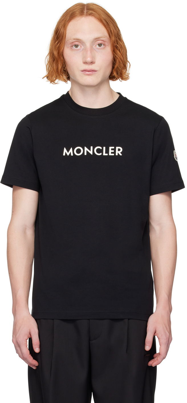 Majica Moncler Black Bonded-Logo T-Shirt Črna | J20918C0003489AJS