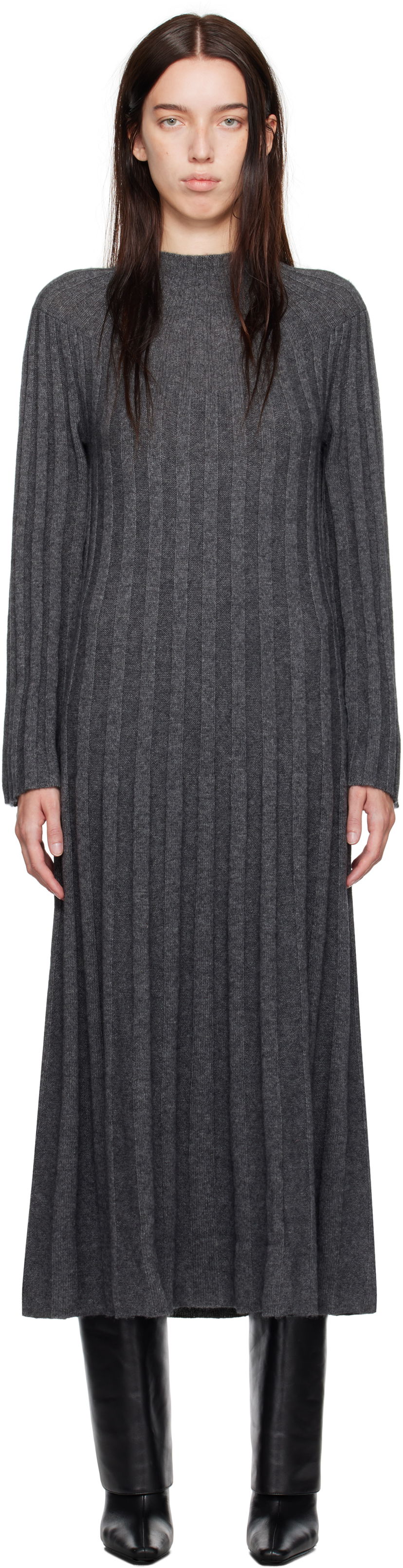 Obleke Loulou de Saison Loulou de Saison Irma Maxi Dress Siva | IRMA