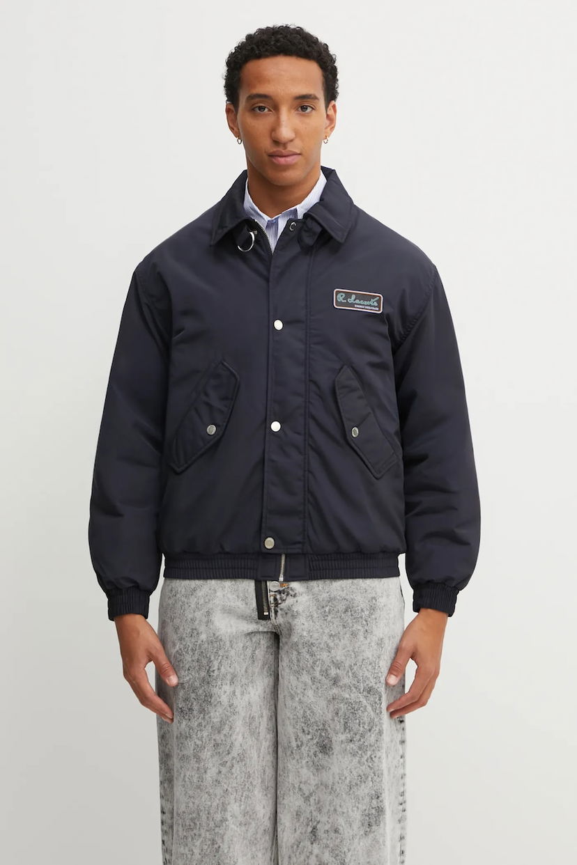 Bomber jakna Lacoste Padded Bomber Jacket with Collar and Chest Patch Mornarica | BH5167