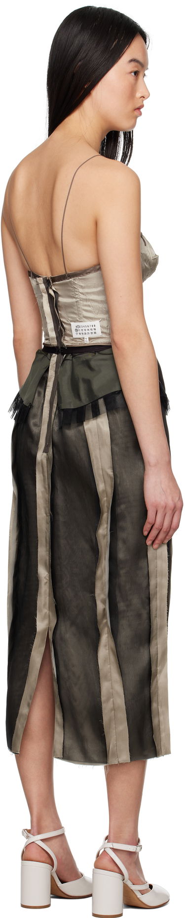 Krila Maison Margiela Maison Margiela Silk Midi Dress with Peplum Zelena | S51DD0025 MTN057, 2