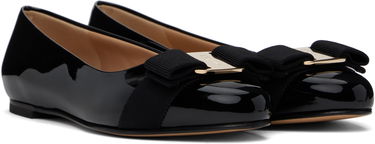 Obleke FERRAGAMO Salvatore Ferragamo Varina Bow Ballerina Flats Črna | 574556, 3