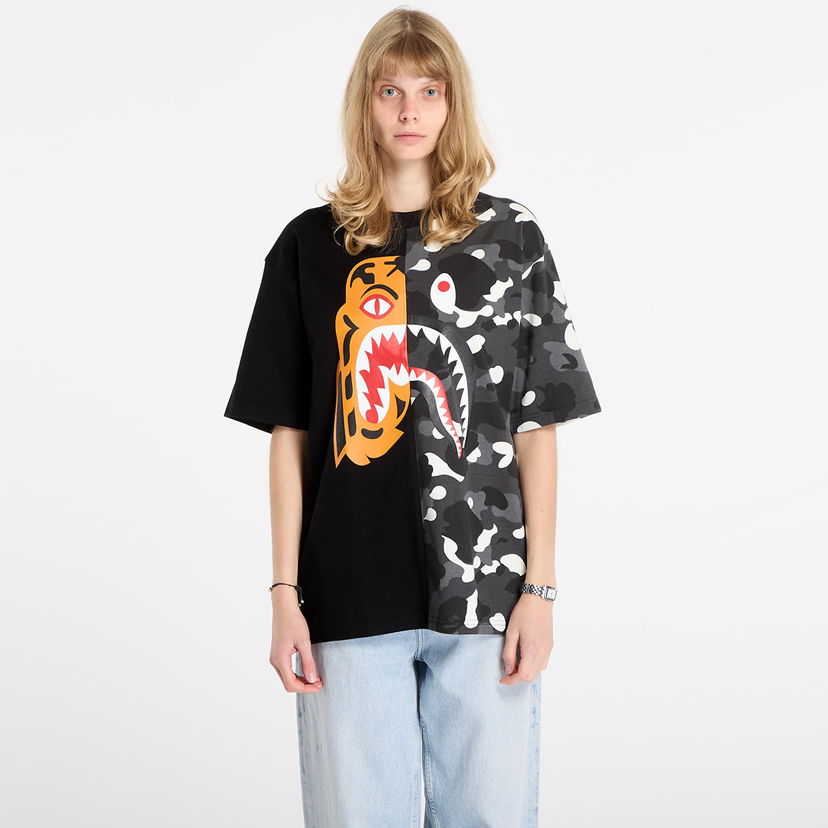 Majica BAPE City Camo Tiger Shark Relaxed Fit T-Shirt Večbarvna | 001CSL801301MBLK