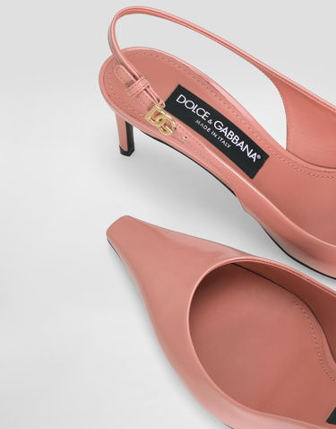 Modni dodatki Dolce & Gabbana Dolce & Gabbana Polished Calfskin Slingbacks Roza | CG0805A103780405, 3