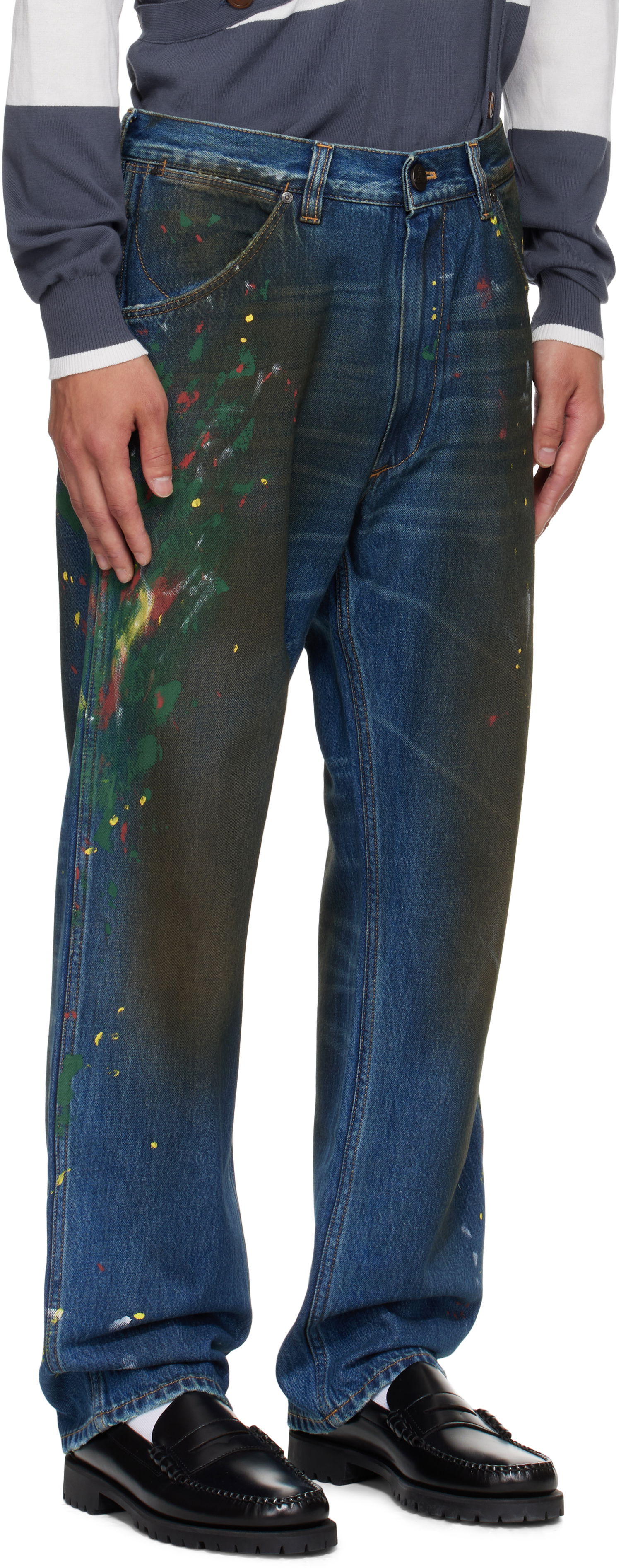 Kavbojke Vivienne Westwood Vivienne Westwood Ranch Paint Splatter Jeans Modra | 3902000N-W0161-, 1