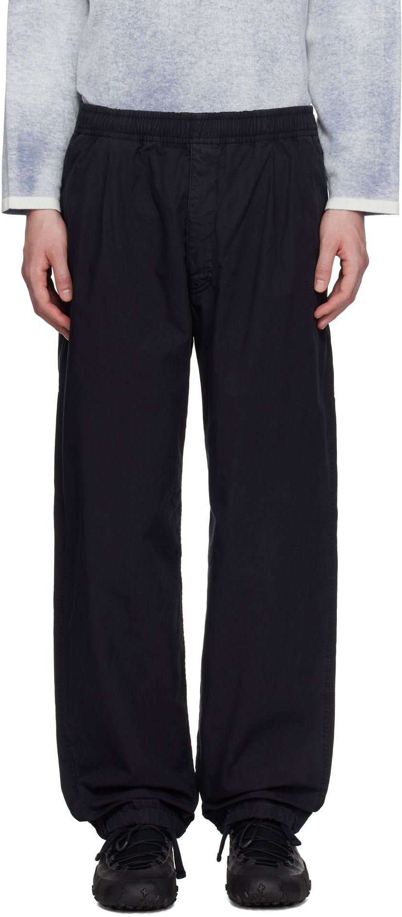 Cargo hlače Stone Island Stone Island Organic Cotton Tela Trousers Črna | K1S15 3100026 S00X6