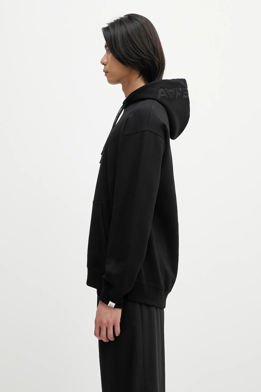 Pulover AAPE by A Bathing Ape AAPE Now Hoodie with Application Črna | AAPSWMB323XXN, 1