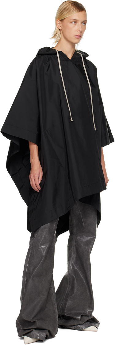 Pulover Rick Owens DRKSHDW Concordians Poncho Hoodie Črna | DS02E7245 NCV, 3