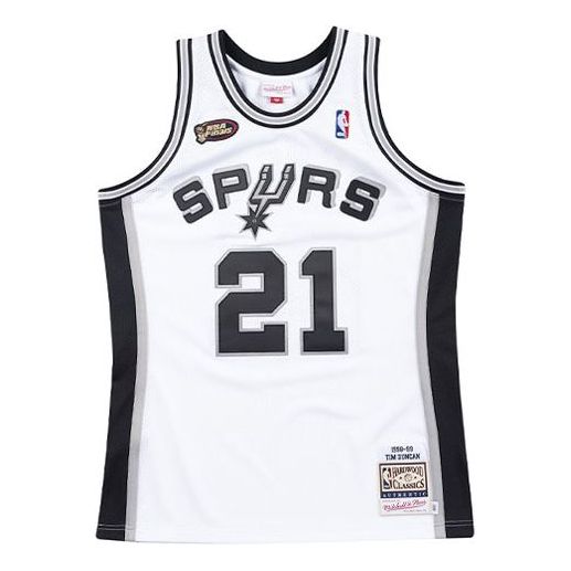 Dres Mitchell & Ness Mitchell & Ness San Antonio Spurs Basketball Jersey Bela | AJY4EL18027-SASWHIT98TDU