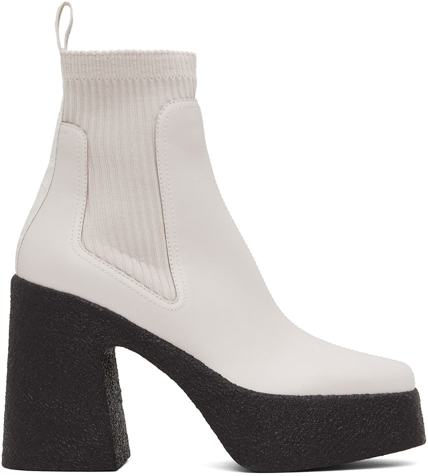 Superge in čevlji Stella McCartney Skyla Heeled Sock Boots Bela | 810440E00195, 0