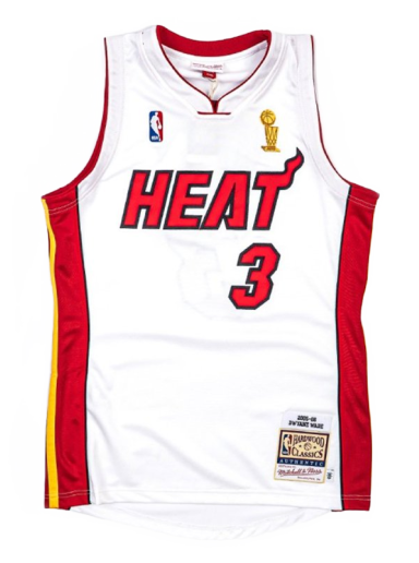 Dres Mitchell & Ness Miami Heat Dwyane Wade Finals Jersey Bela | AJY44169-MHE05DWAWHIT
