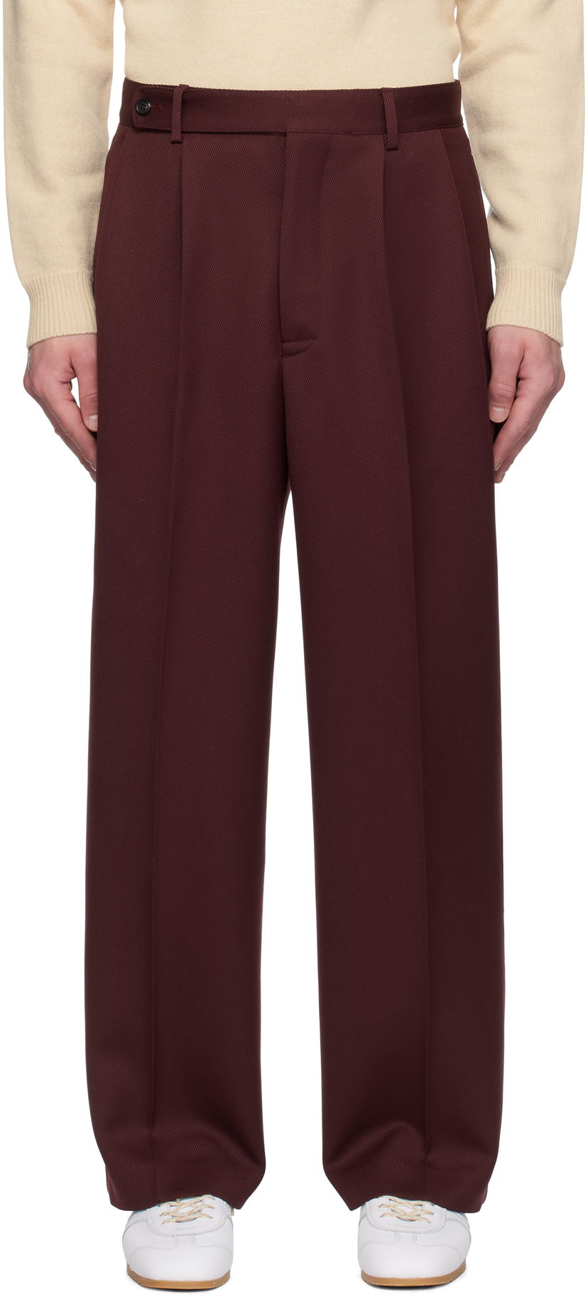 Hlače Bode Twill Braided Trousers Bordo | MRF24BT034