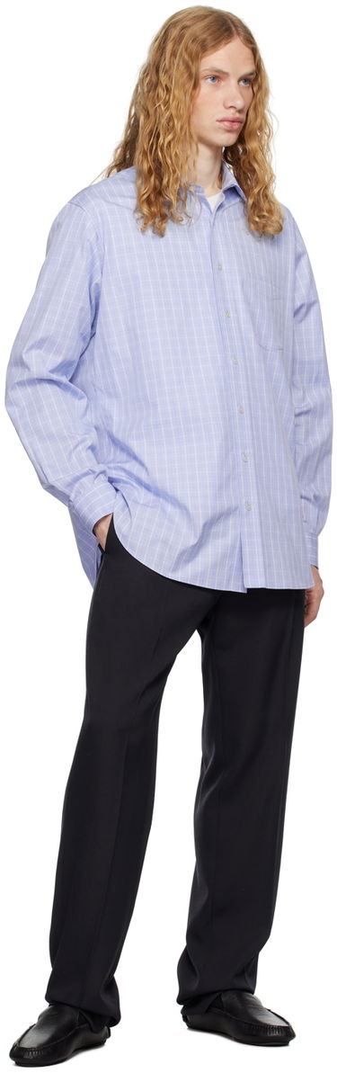 Srajce The Row The Row Cardiff Checked Shirt Modra | 697-W3193, 3