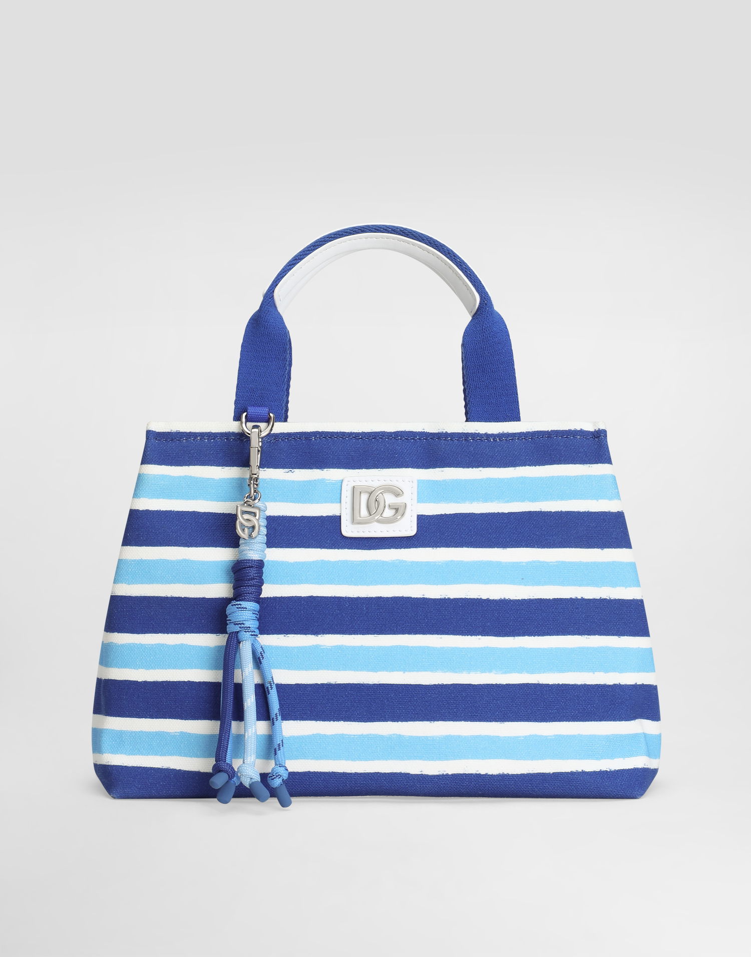 Torbica Dolce & Gabbana Dolce & Gabbana Striped Canvas Handbag with Rope Charm Modra | EB0116AF538HC5KW, 0