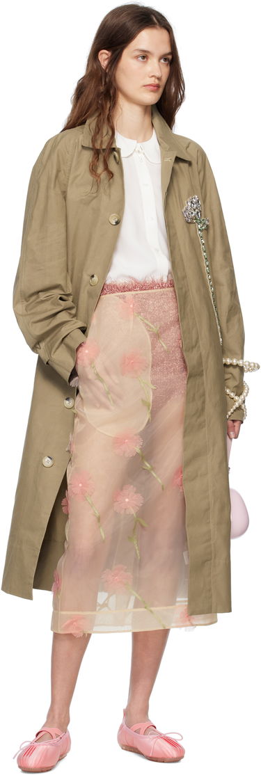 Trenčkot Simone Rocha Simone Rocha Embellished Carnation Car Coat Bež | 2068DB-W 1247, 4