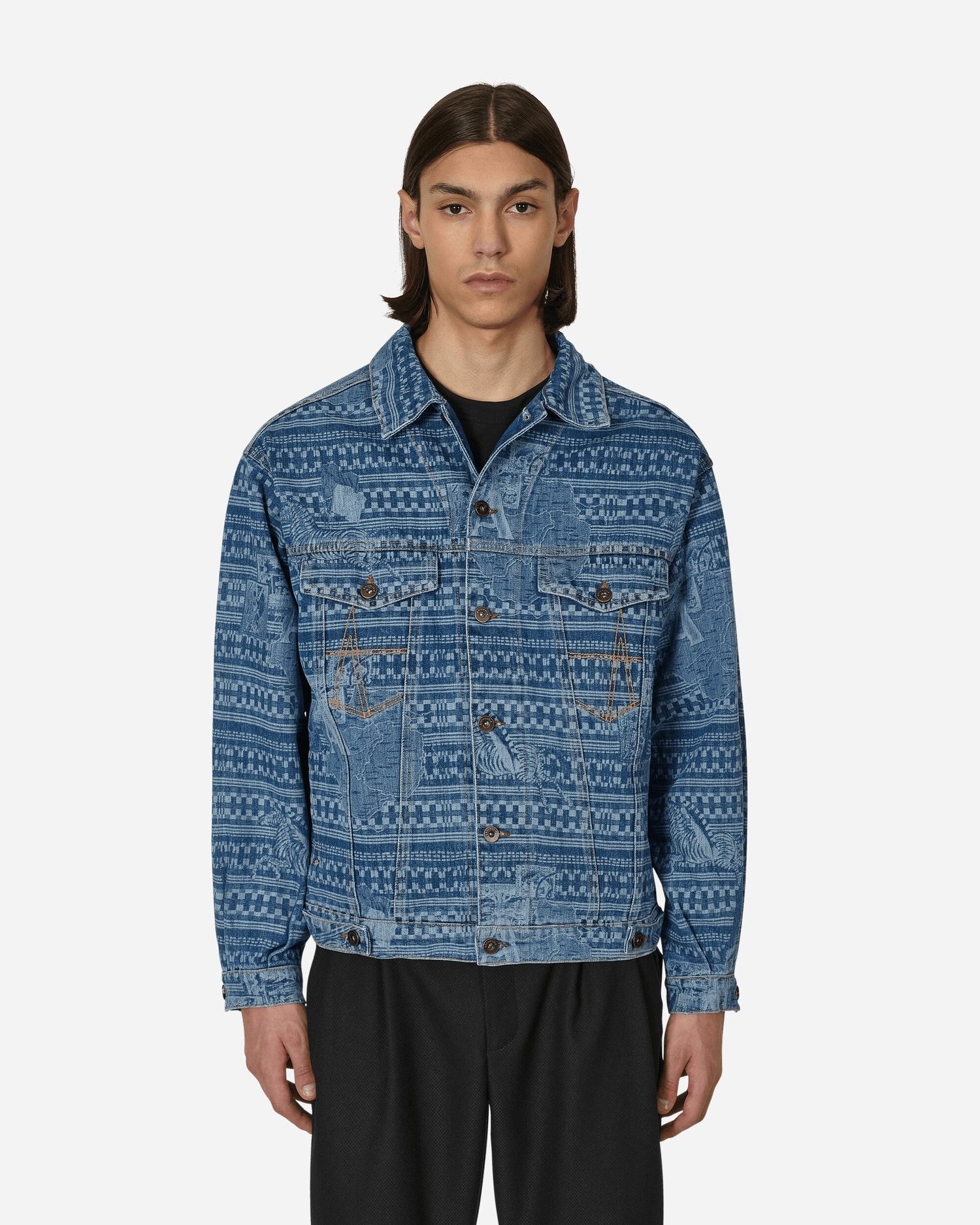 Jakna Ahluwalia Kampala Denim Jacket Modra | M-AHLU-DE001-SS23-FA6  LI, 0