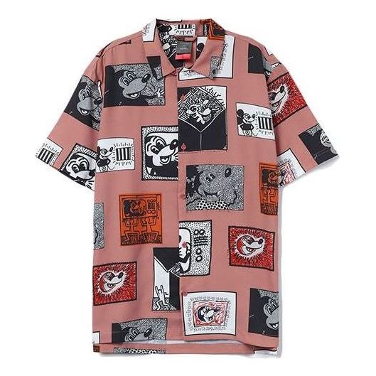 Srajce Li-Ning Li-Ning x Disney x Keith Haring Mickey Mouse Print Short Sleeve Shirt Roza | ASHR081-1