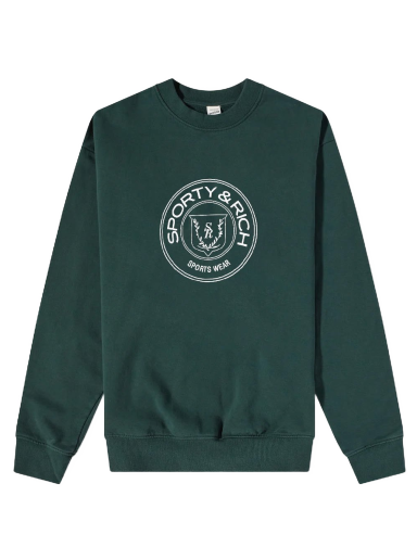 Pleteni pulover Sporty & Rich Monaco Crewneck Zelena | CR491FG