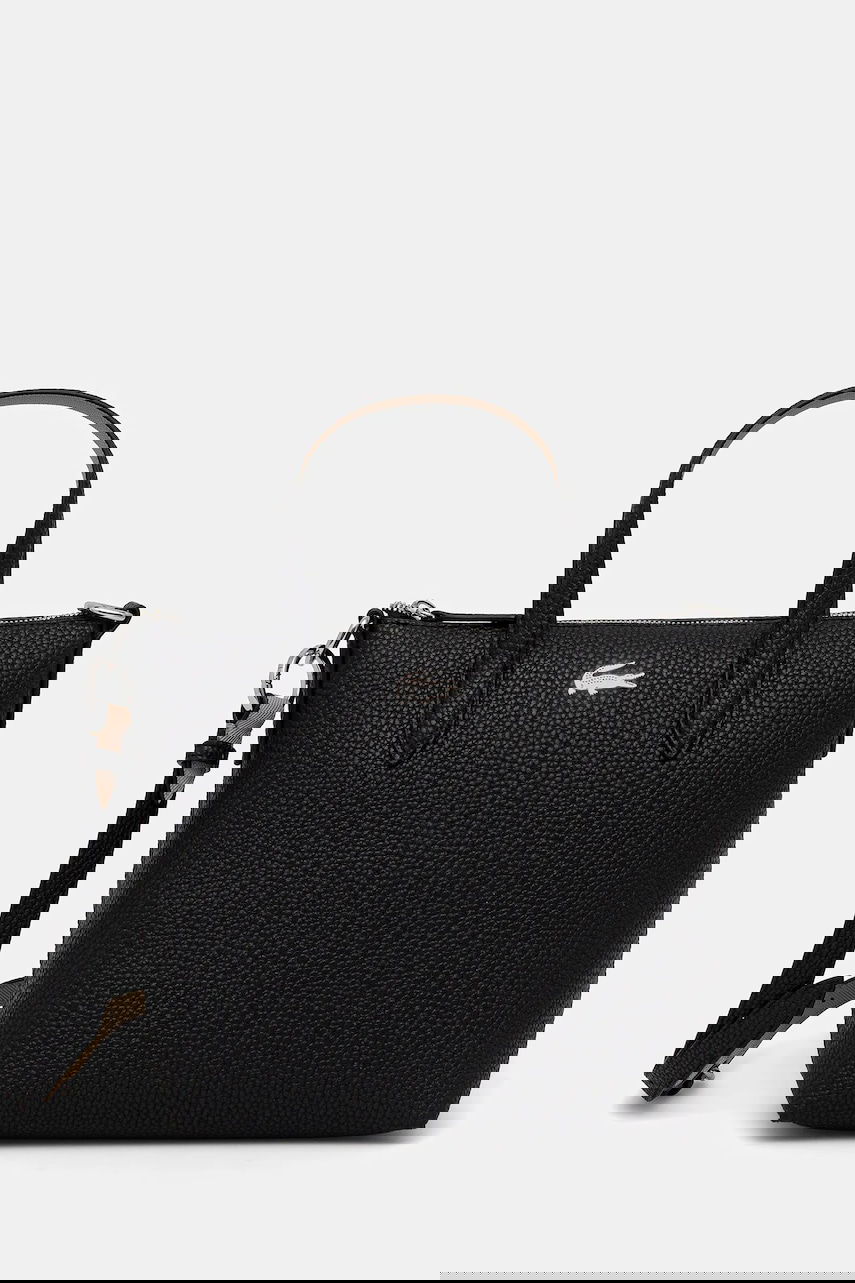 Tote bag Lacoste Pebbled Mini Tote Bag with Shoulder Strap Črna | NF5126AA, 0