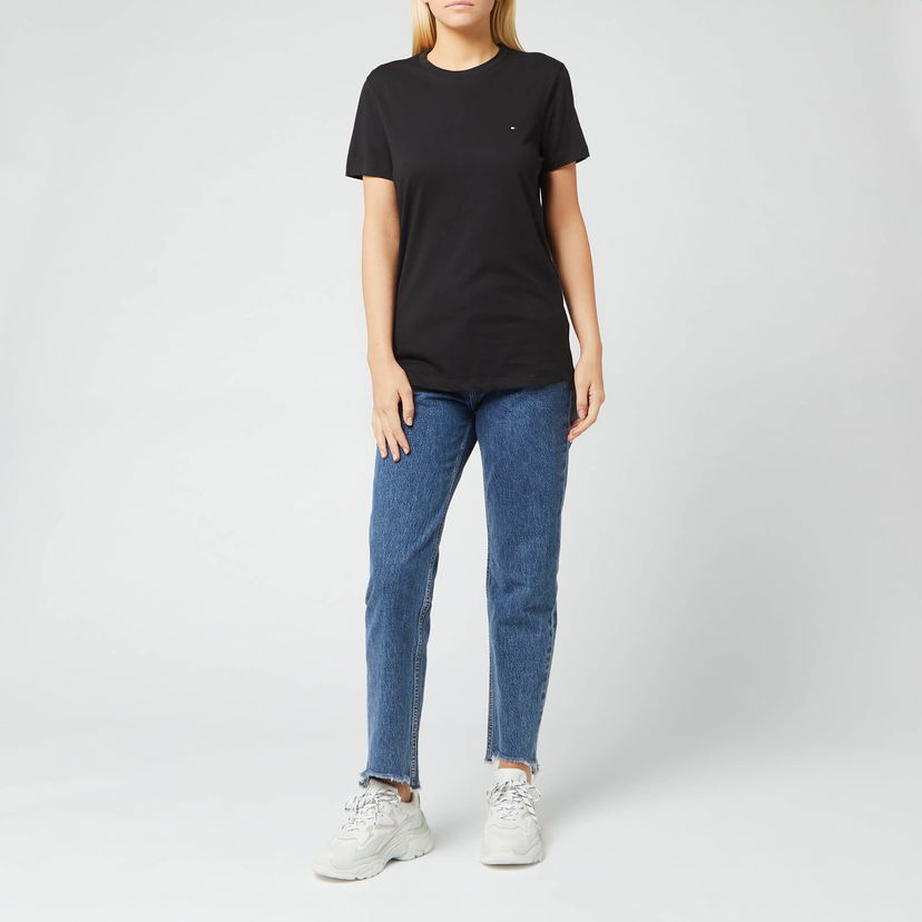 Majica Tommy Hilfiger Women's Heritage Crew Neck Črna | WW0WW22043017