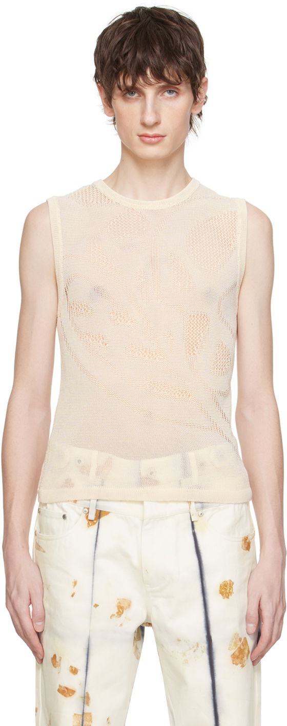 Majica brez rokavov Feng Chen Wang Feng Chen Wang Open Knit Tank Top Bež | FUS17KT01W, 0