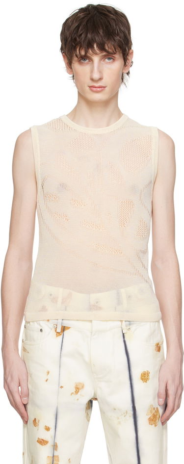 Majica brez rokavov Feng Chen Wang Feng Chen Wang Open Knit Tank Top Bež | FUS17KT01W, 0