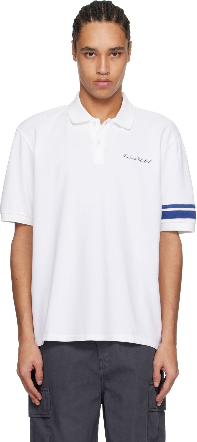 Polo majica Palmes Palmes 'Global' Pique Polo Bela | P10-0045-001