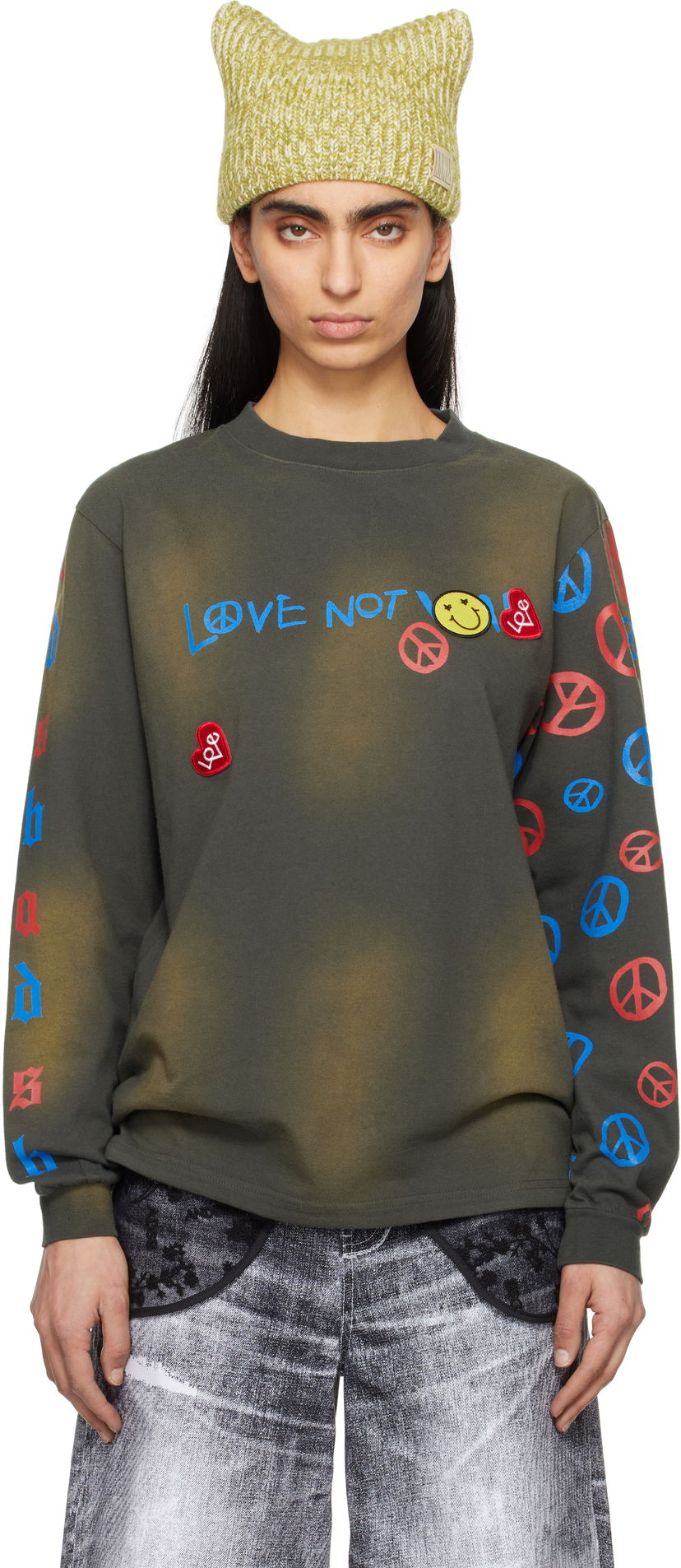 Majica Andersson Bell Andersson Bell 'Love Not War' Long Sleeve T-shirt Zelena | atb1254u