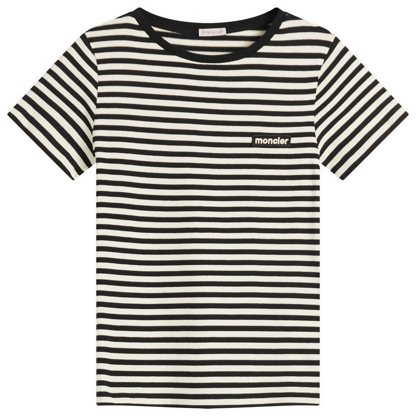 Majica Moncler Moncler Striped Short Sleeve T-Shirt Črna | 8C000-49-89AZC-F09