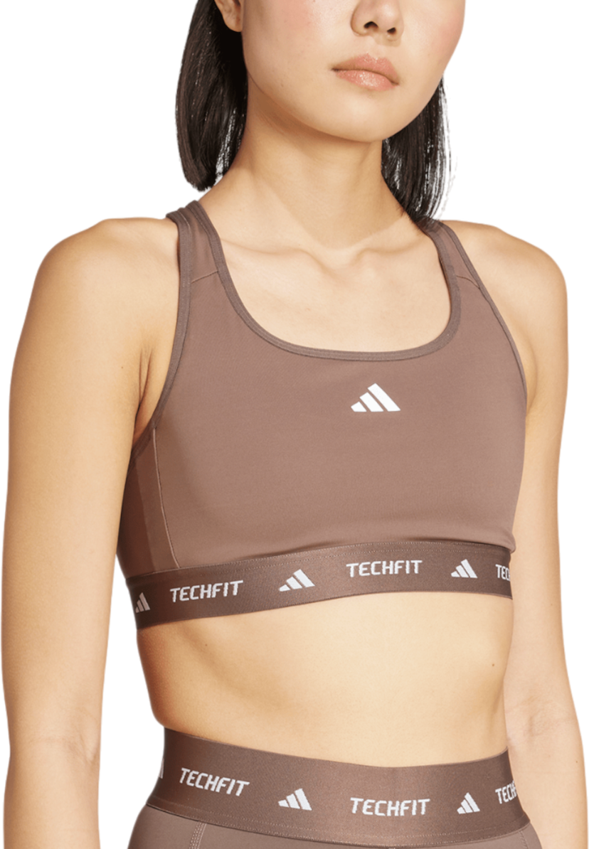 Modrček adidas Originals TechFit Medium Support Bra Rjava | jv9755