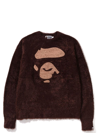 Pleteni pulover BAPE Ape Face Knit Rjava | 1I80-120-003