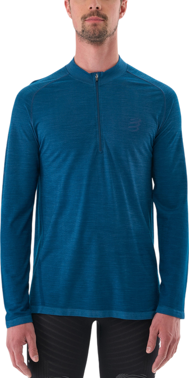 Majica Compressport Men's Long Sleeve Running T-Shirt Modra | atsm4885101l, 0