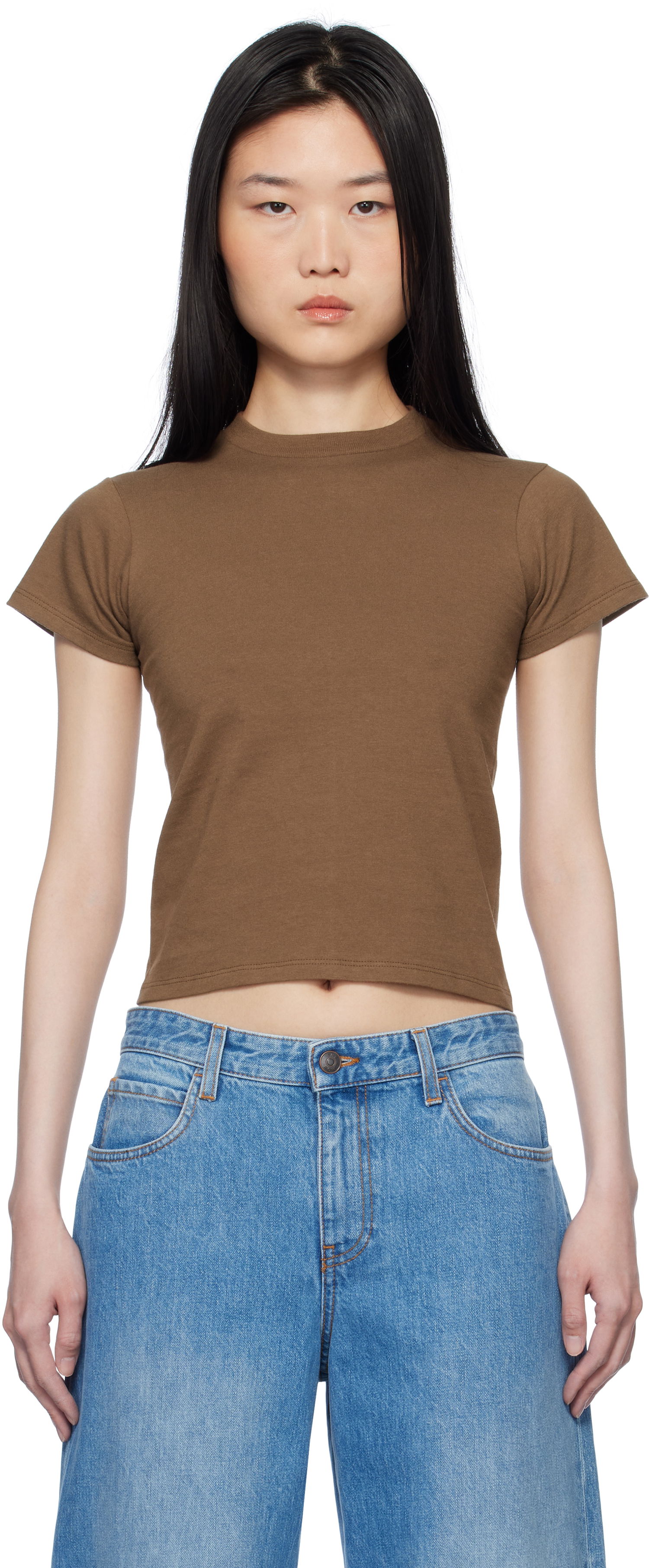 Krop-top The Row The Row Tommy T-Shirt Rjava | 7727-K603, 0