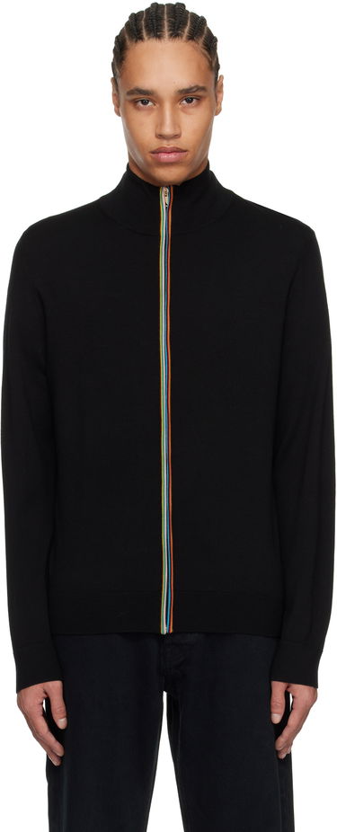 Pleteni pulover Paul Smith Paul Smith Signature Striped Zip Cardigan Črna | M1R-248Z-P02094-79, 0