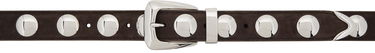 Pasovi Khaite 'The Benny' Suede Belt with Silver-Tone Hardware Rjava | 10014-726, 0