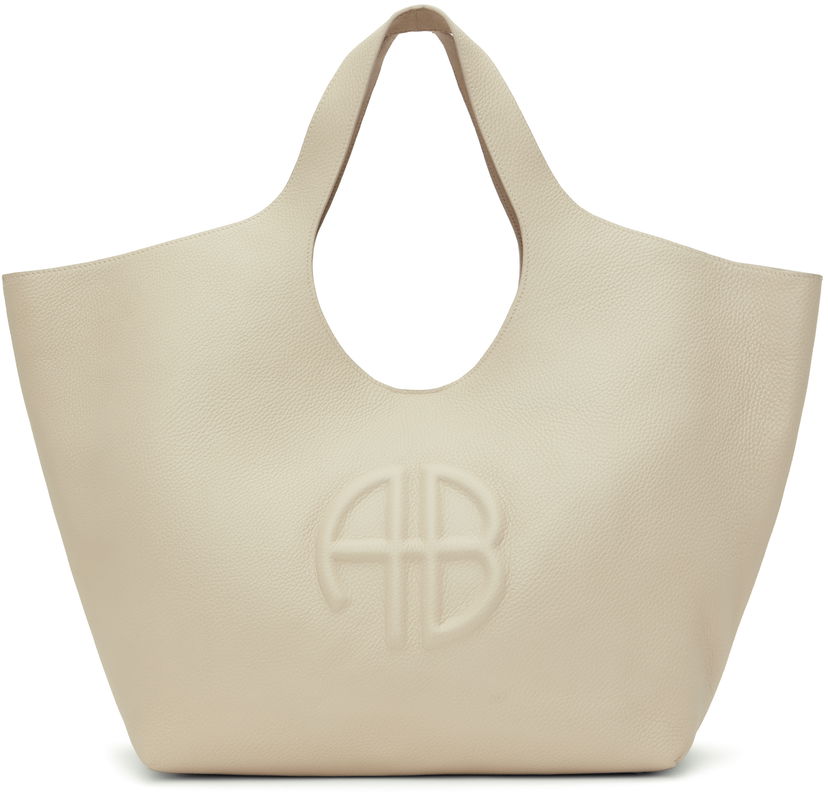 Torbica Anine Bing Lili Embossed Leather Tote Bag Bež | A-13-10244-SDA26