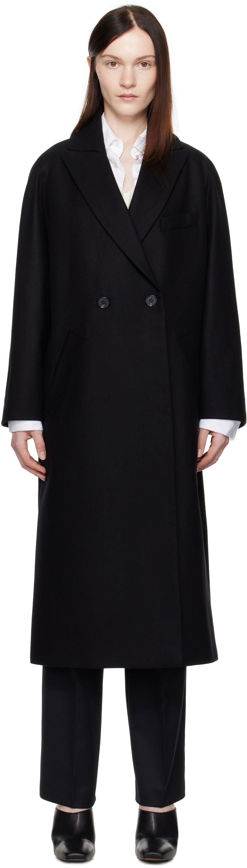 Plašči A.P.C. A.P.C. Flora Double-Breasted Trench Coat Črna | WOAJS-F01541