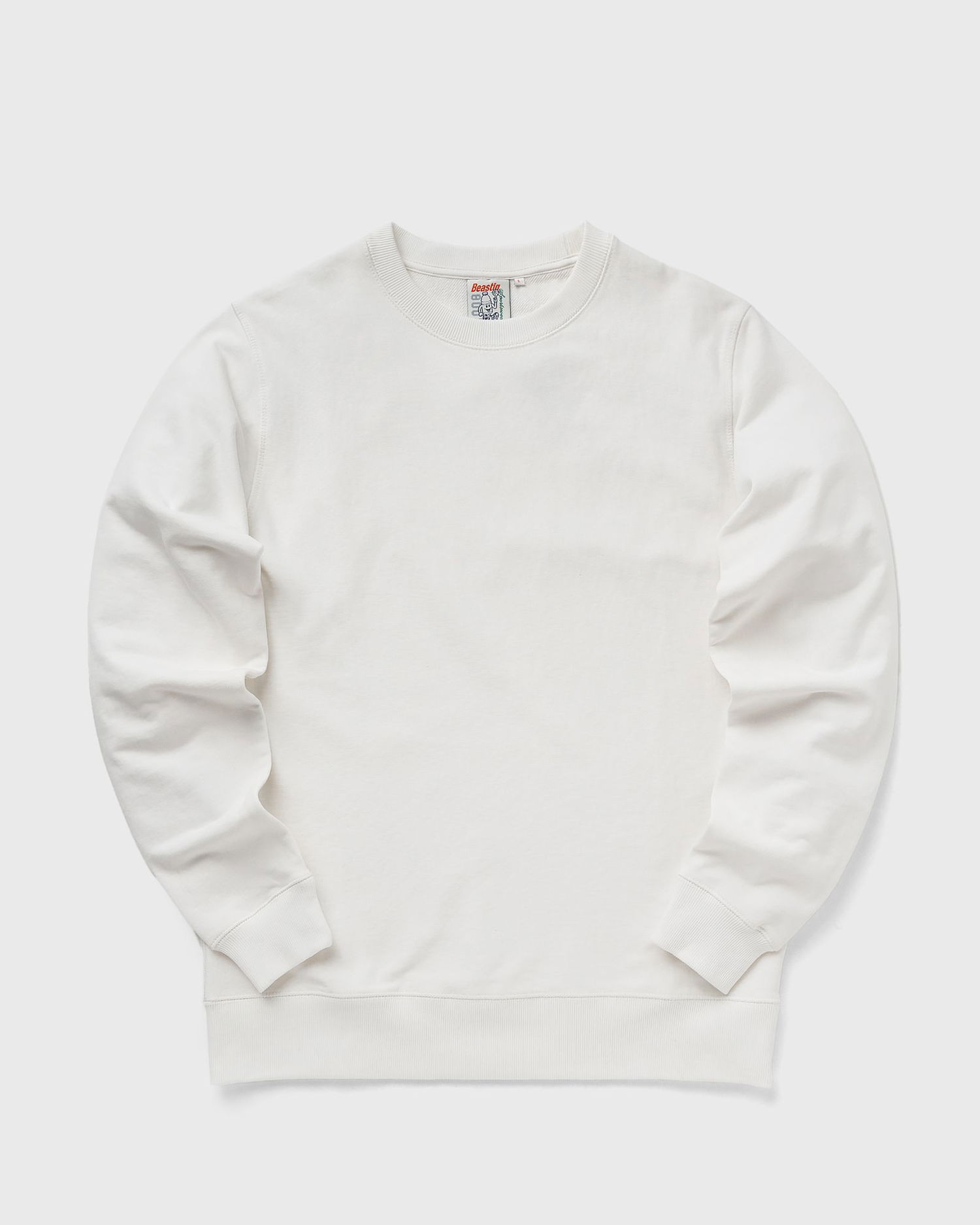 Pulover BSTN Basic Ribbed Crewneck Sweatshirt Bela | BEASTIN-PLAIN19-UND-30, 0