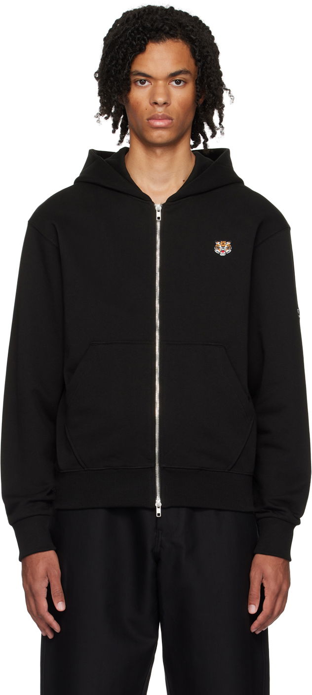 Pulover KENZO Black Paris Lucky Tiger Hoodie Črna | FE55SW1964MF