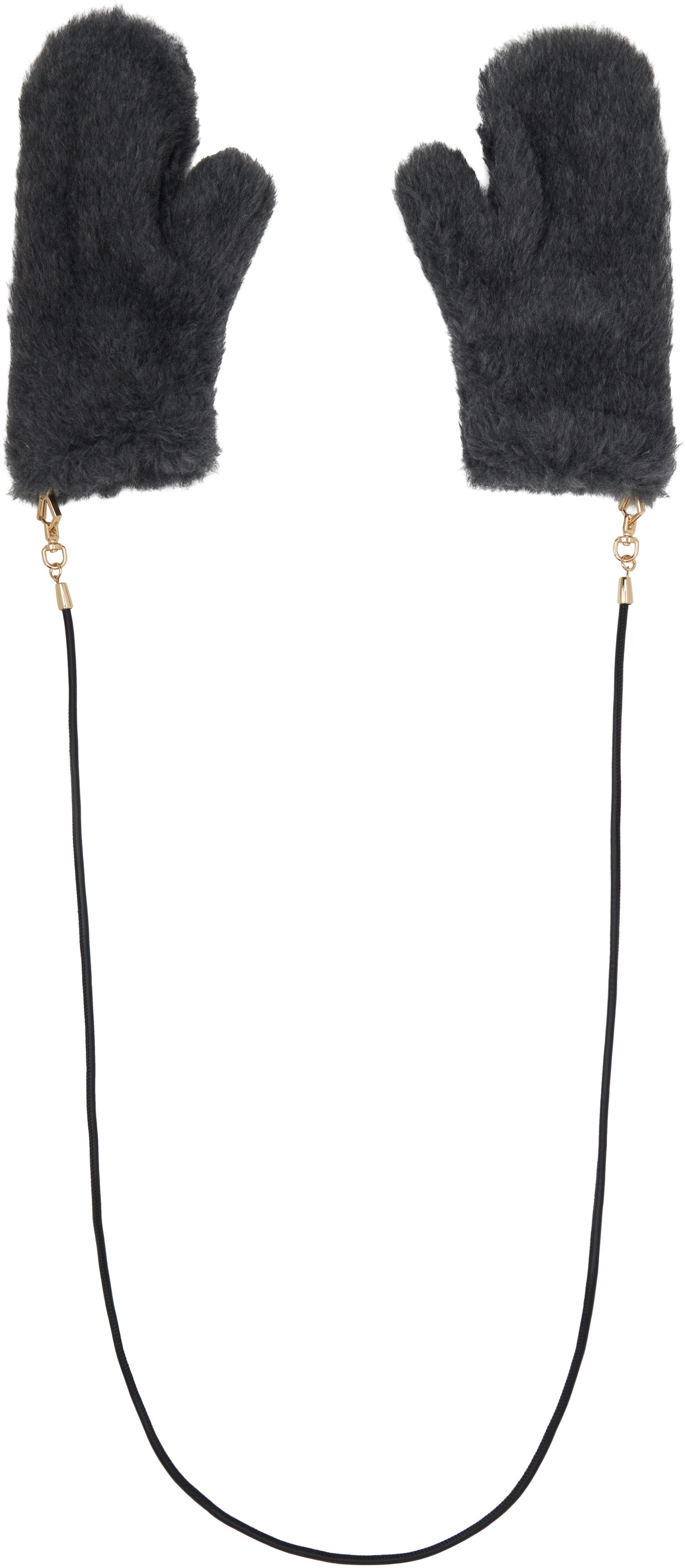 Rokavice Max Mara Max Mara Faux Fur Mitts with String Siva | 2524566082600, 1
