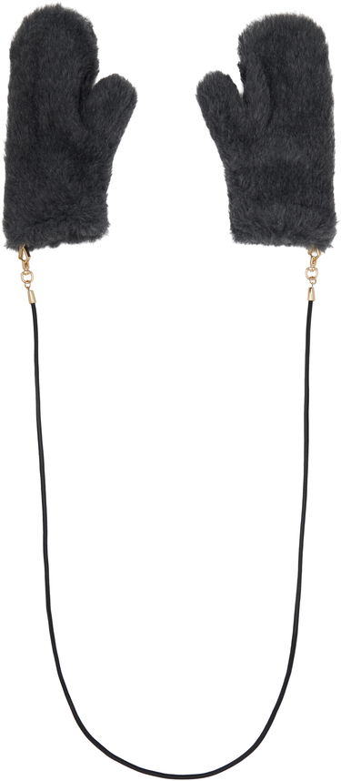 Rokavice Max Mara Max Mara Faux Fur Mitts with String Siva | 2524566082600, 1