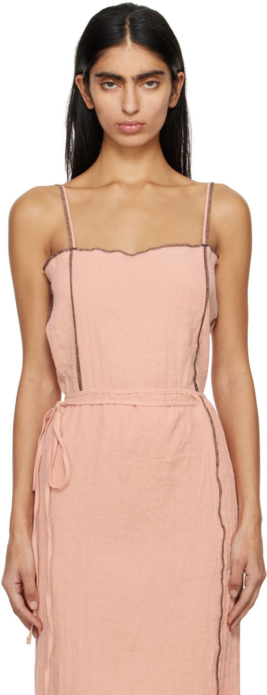 Obleke Baserange Baserange Shok Sleeveless Midi Dress Roza | TOSKS-LC-SP24
