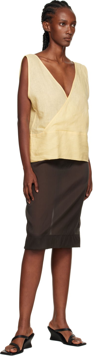 Majica brez rokavov Baserange Baserange Garlin Wrap Linen Top Rumena | TSGA-FL-AU25, 3