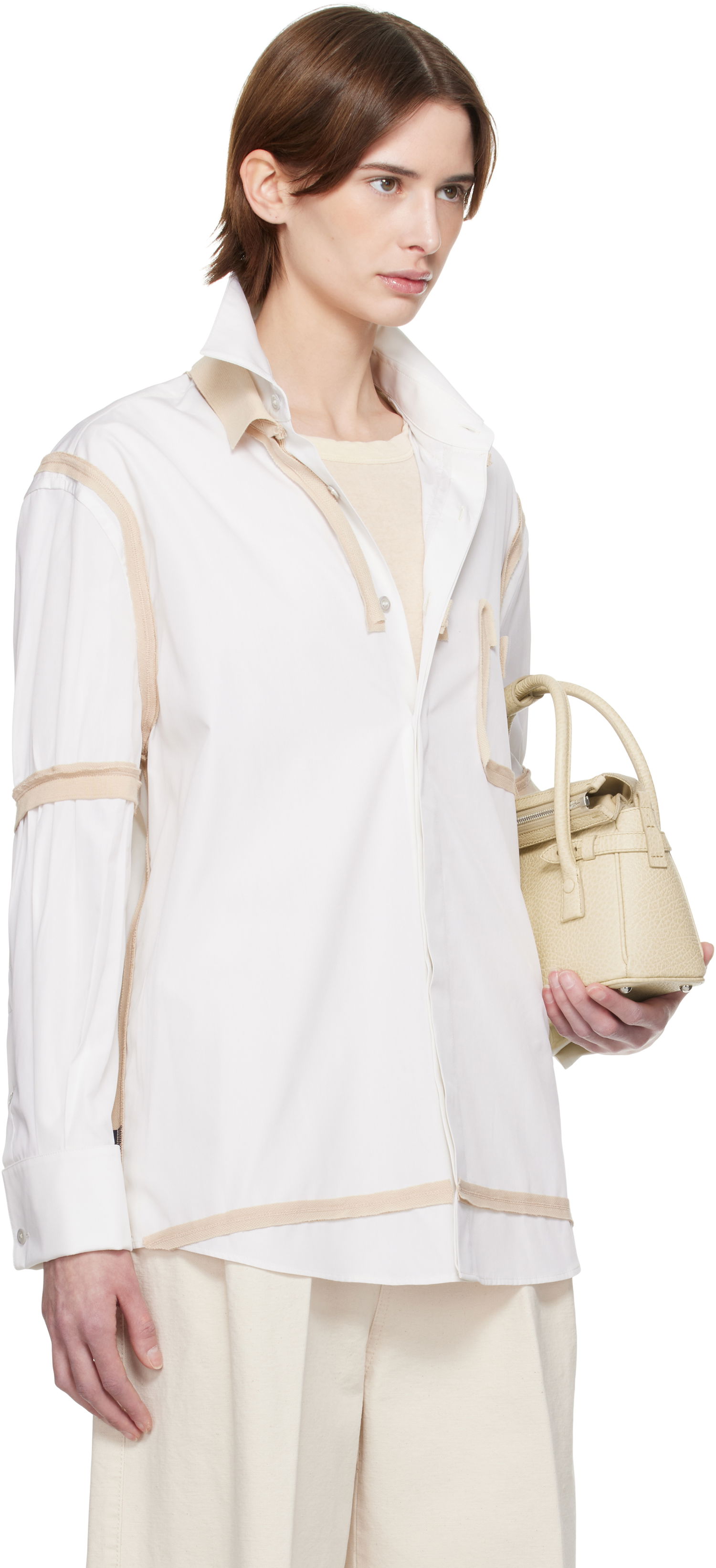 Srajce Maison Margiela Maison Margiela Contrast Trim Shirt Bela | S51DT0018 M35391, 1
