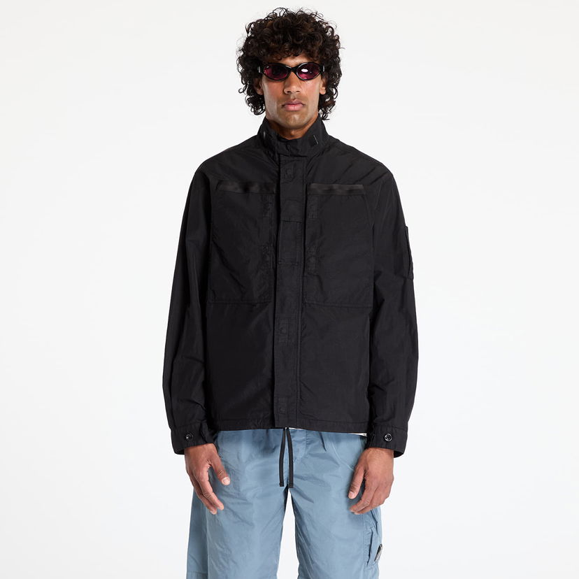 Jakna C.P. Company C.P. Company Flatt Nylon Lens Overshirt Črna | 18CMOS081A005991G-999