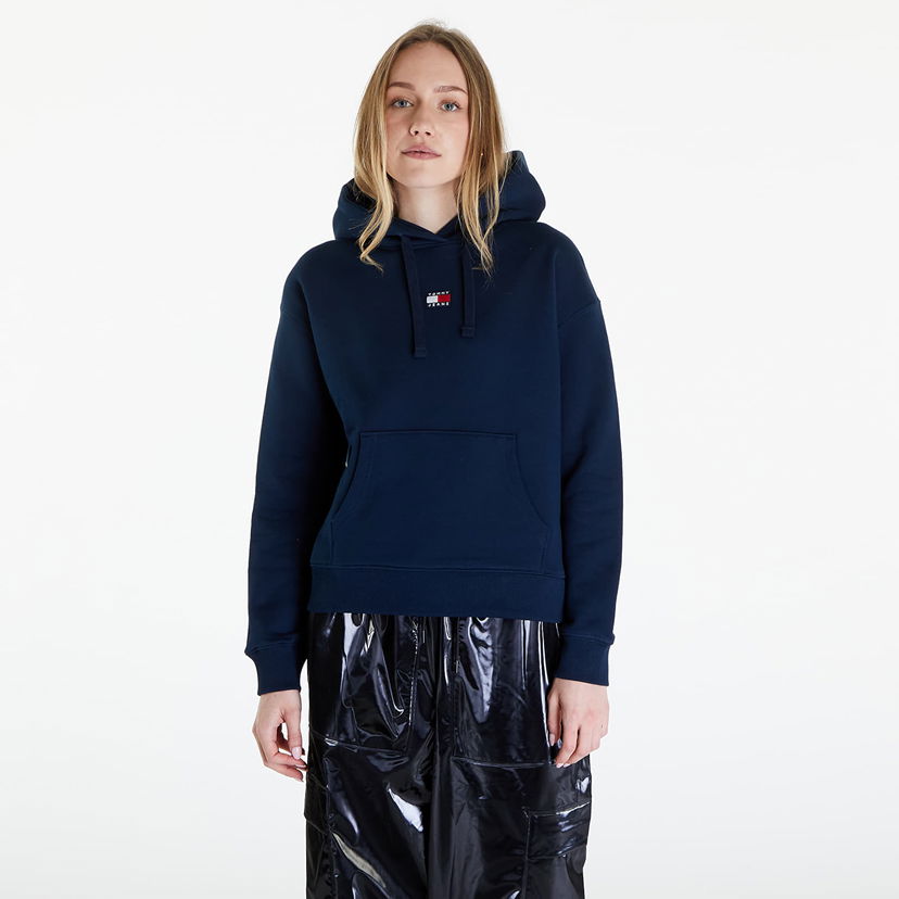 Pulover Tommy Hilfiger Boxy Badge Hoodie Dark Night Mornarica | DW0DW17326 C1G