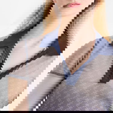 Polo majica DAILY PAPER Daily Paper Women's Mesh Monogram Polo Top Siva | 2511088, 5