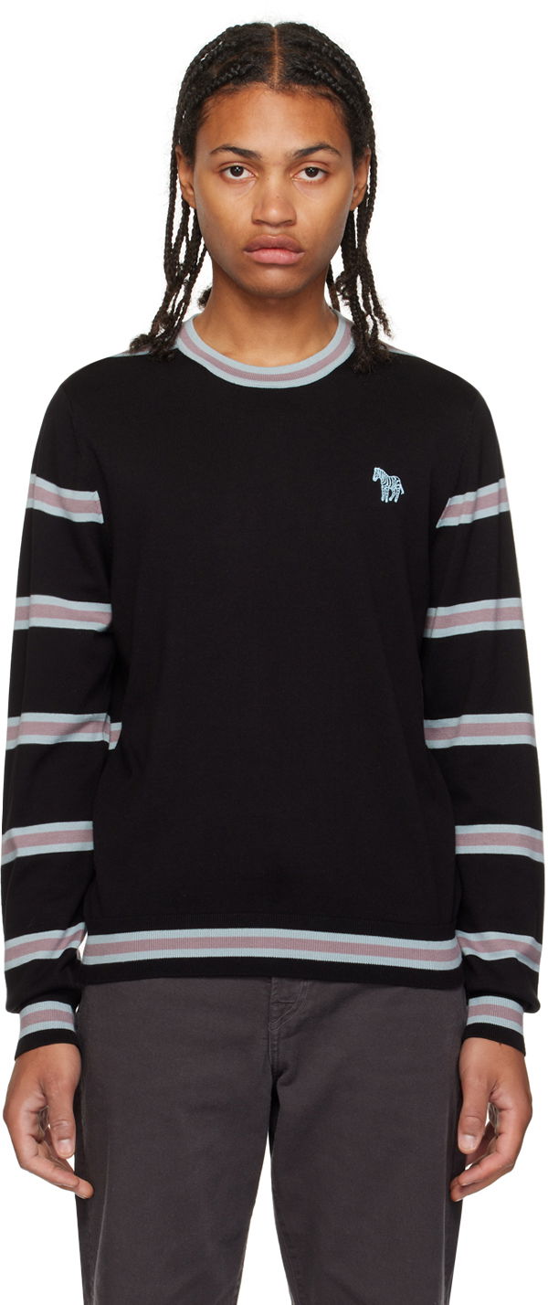 Pleteni pulover Paul Smith PS Paul Smith Striped Sweater Črna | M2R-206YE-L21859